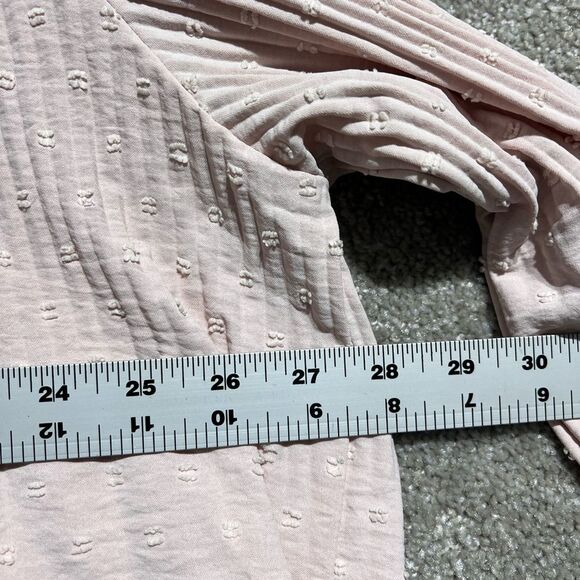 Cactus + Pearl Woman’s Light Pink Ruffle Dot Blouse Size Large - Picture 4 of 9